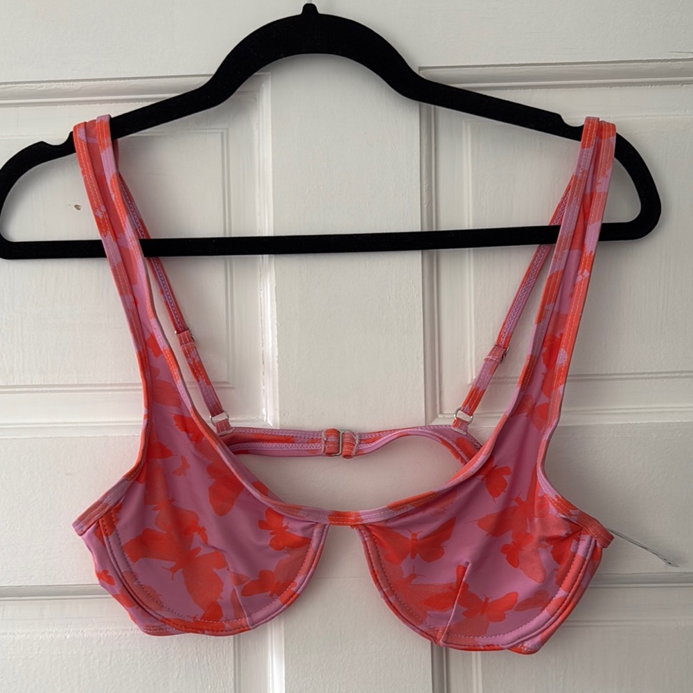 Butterfly Print Underwire Bikini Top